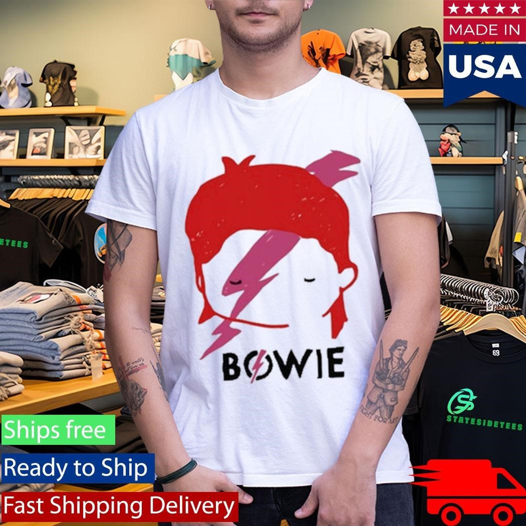 David Bowie Aladdin Sane Lightning Bolt Sketch Shirt Unisex , , , Long Sleeve Tee