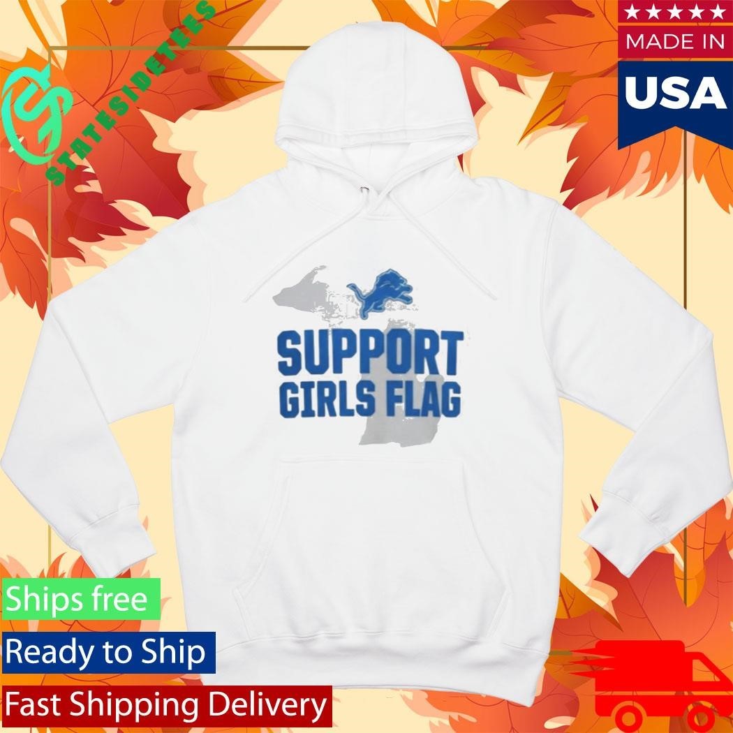 Detroit Lions Support Girls Flag Shirt Unisex , , , Long Sleeve Tee