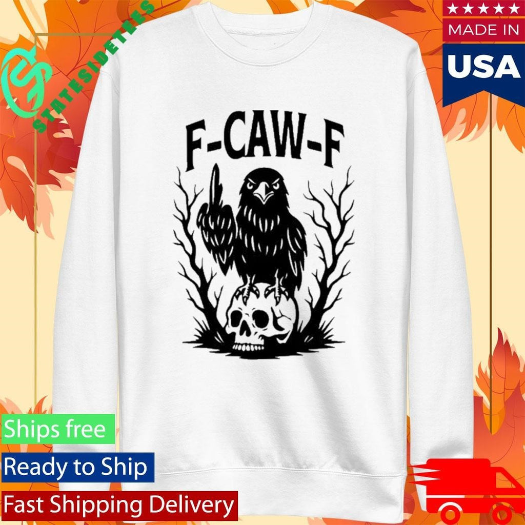 F Caw F Gothic Raven Middle Finger Shirt Unisex , , , Long Sleeve Tee