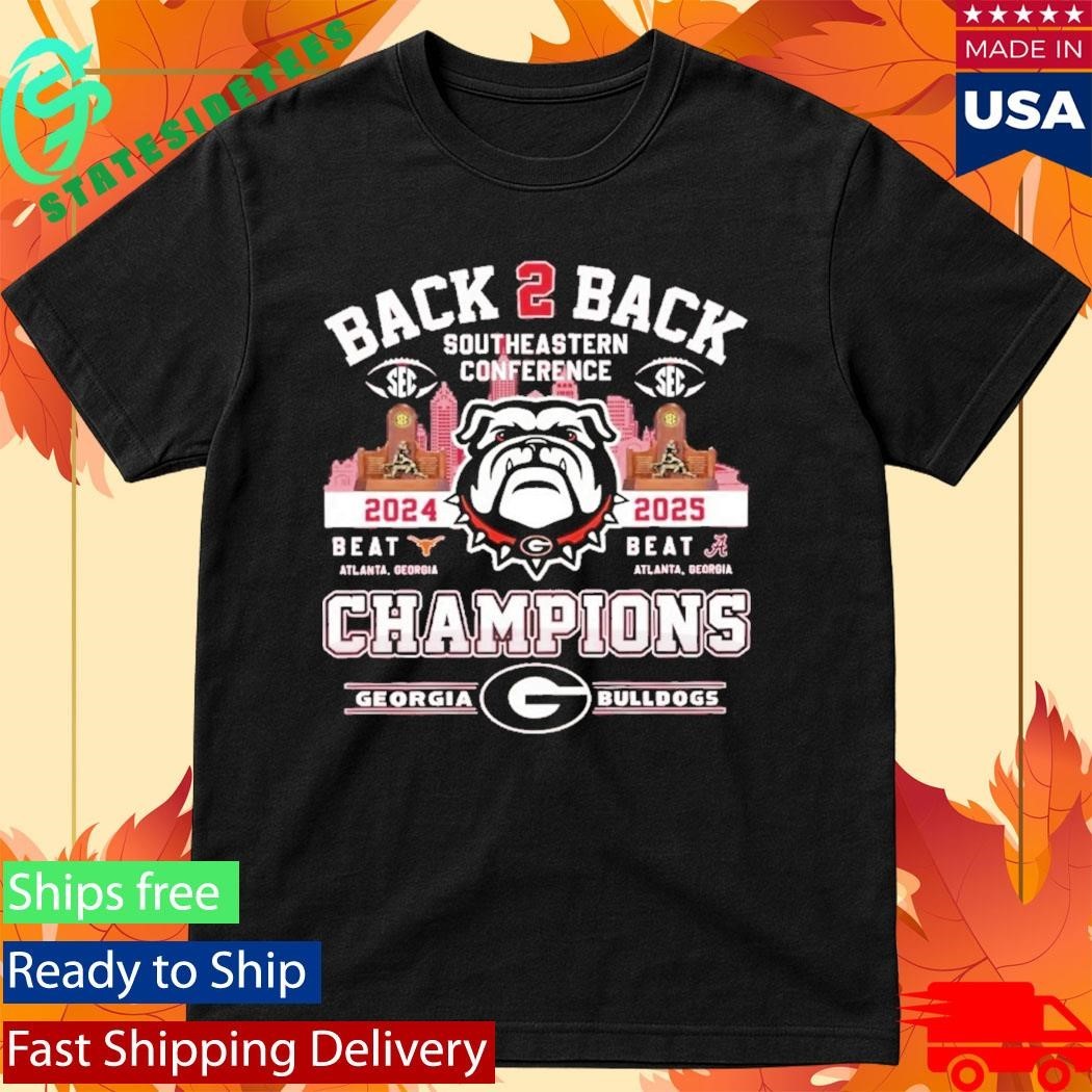 Georgia Bulldogs Sec Back To Back Champions Shirt Unisex , , , Long Sleeve Tee
