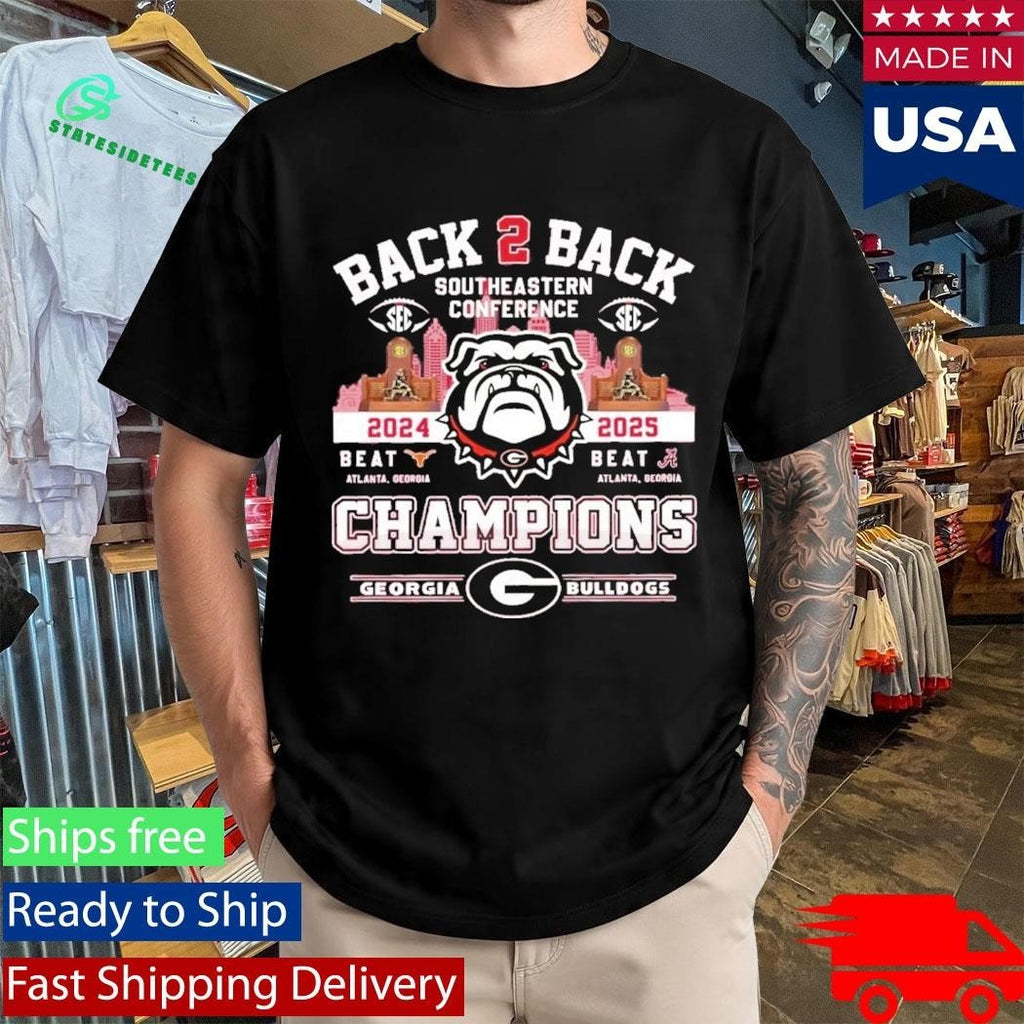 Georgia Bulldogs Sec Back To Back Champions Shirt Unisex , , , Long Sleeve Tee