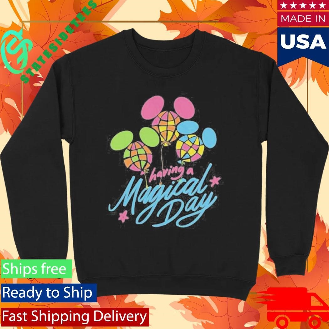 Having A Magical Day Neon Checkered Balloon Shirt Unisex , , , Long Sleeve Tee