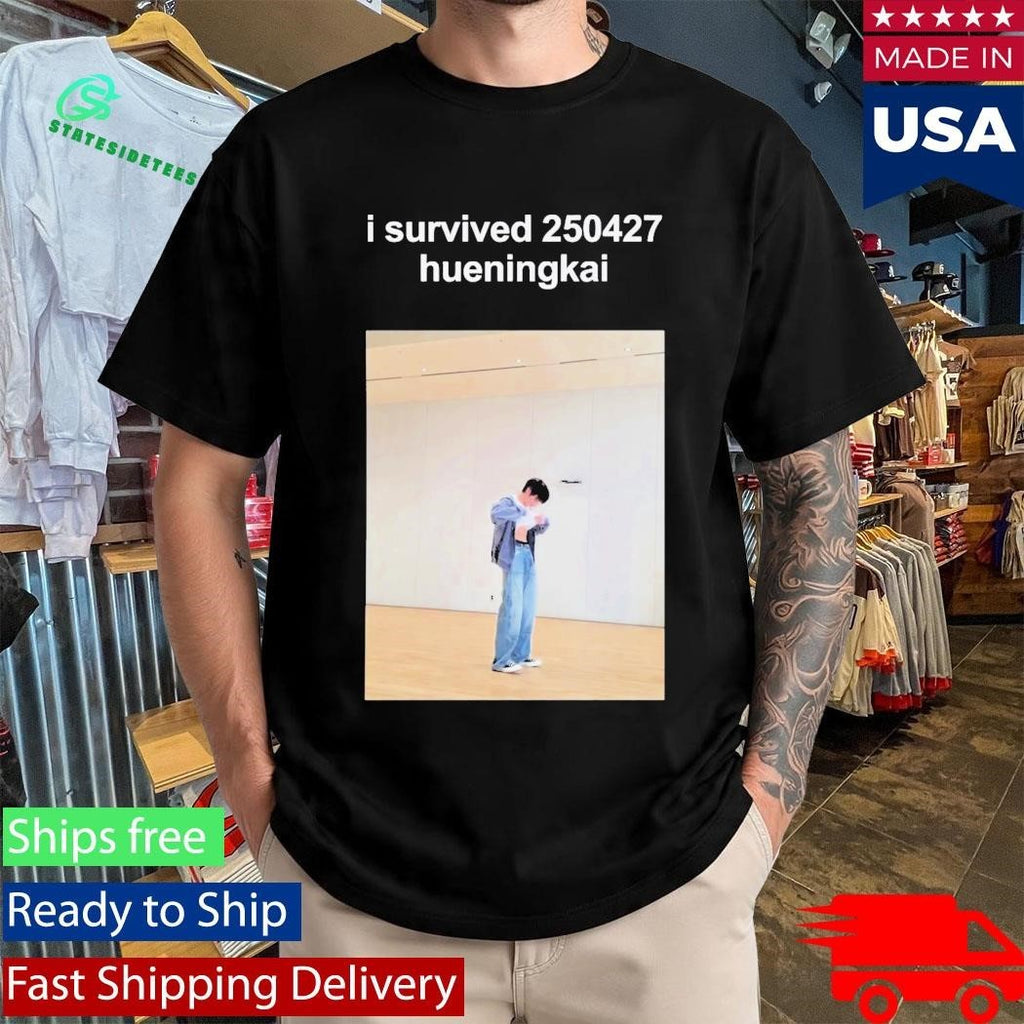 I Survived 250427 Hueningkai Shirt Unisex , , , Long Sleeve Tee