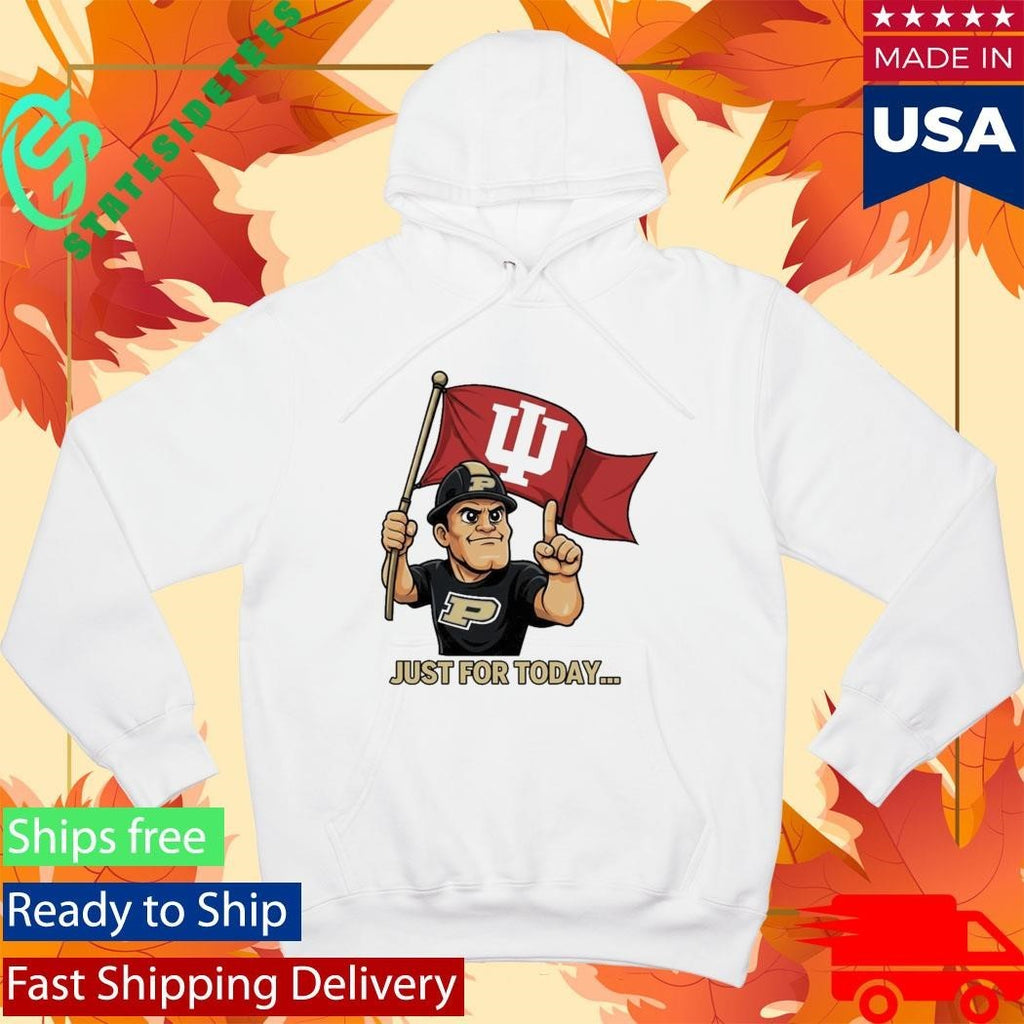 Just For Today Purdue Pete With Flag Indiana Hoosier Shirt Unisex , , , Long Sleeve Tee