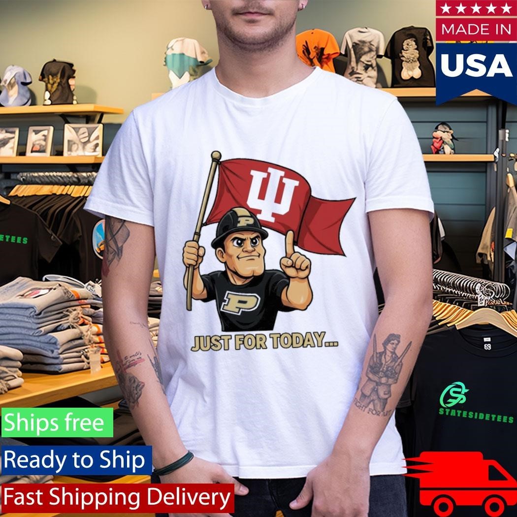Just For Today Purdue Pete With Flag Indiana Hoosier Shirt Unisex , , , Long Sleeve Tee