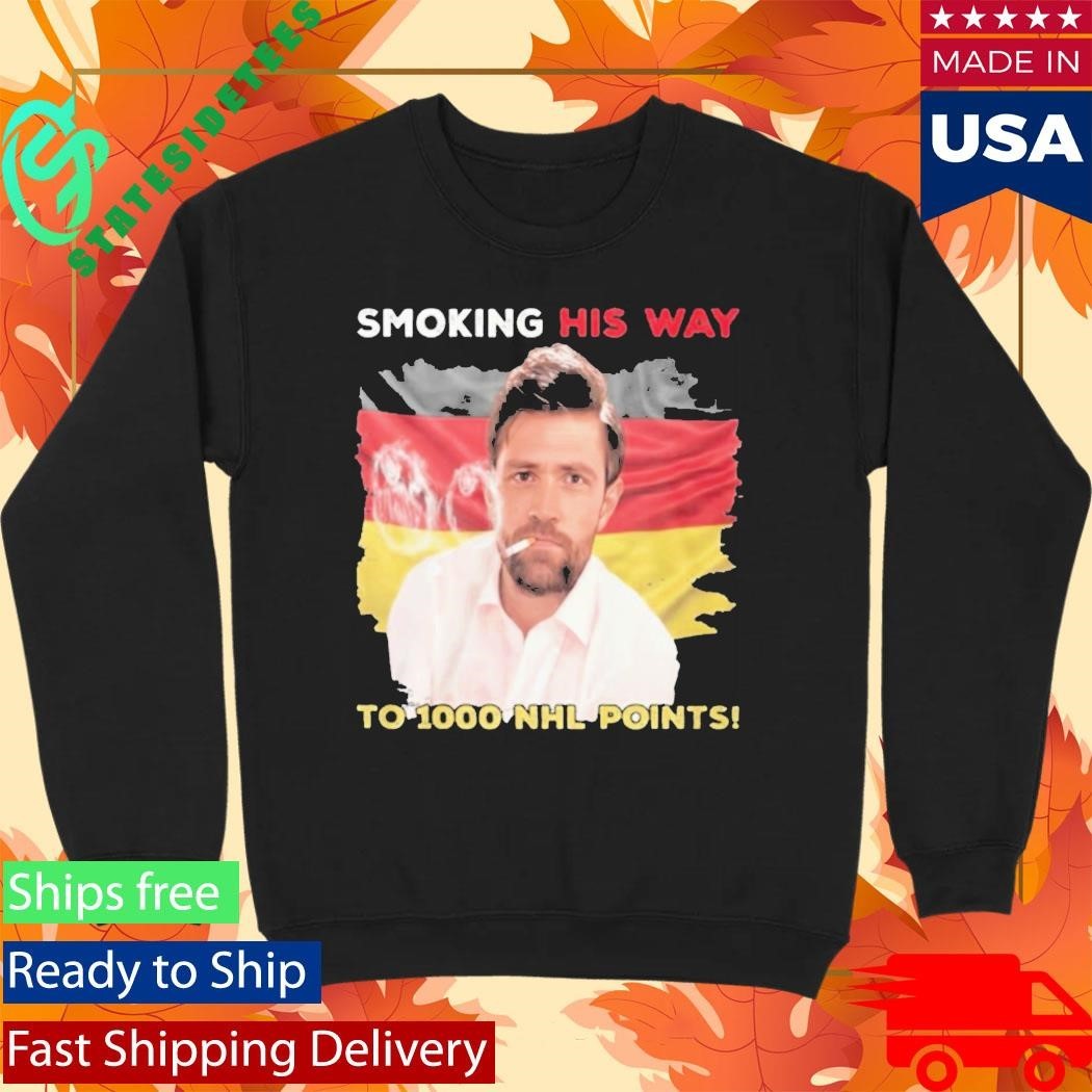 Leon Draisaitl Smocking His Way To 1000 Points Shirt Unisex , , , Long Sleeve Tee