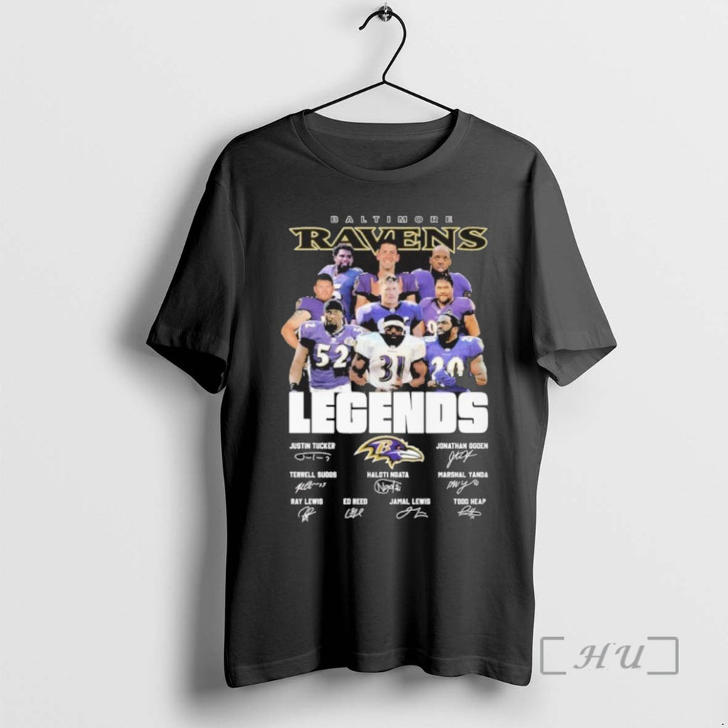Limited Edition Baltimore Ravens Player Legends Logo Signature Tee Shirt Sweater