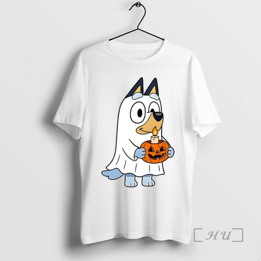 Limited Edition Bluey Halloween Ghost Bluey Pumpkin Cartoon Tee Shirt Sweater