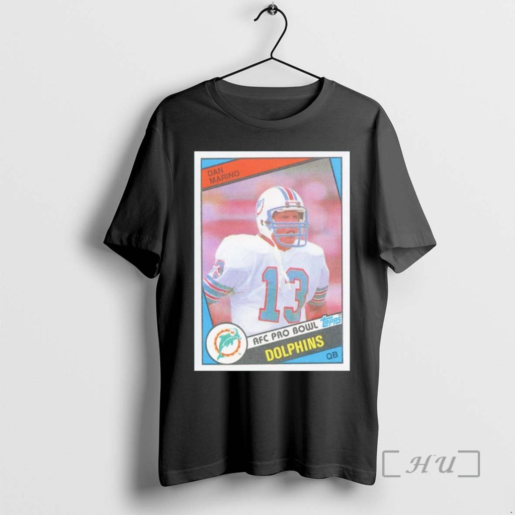 Limited Edition Dan Marino Afc Pro Bowl Trading Card Miami Dolphins Tee Shirt Sweater