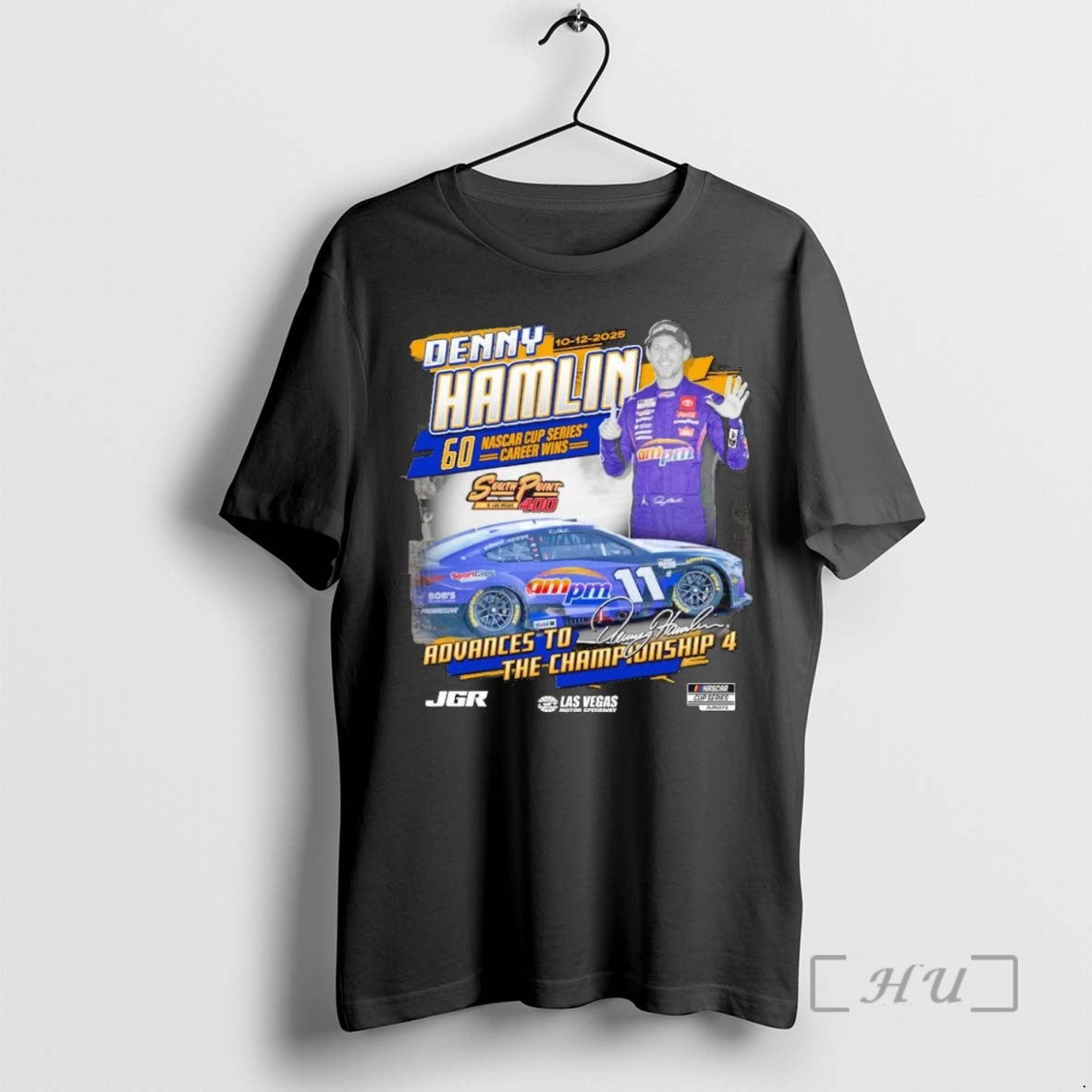Limited Edition Denny Hamlin 2025 South Point 400 Race Winner Tee Shirt Sweater