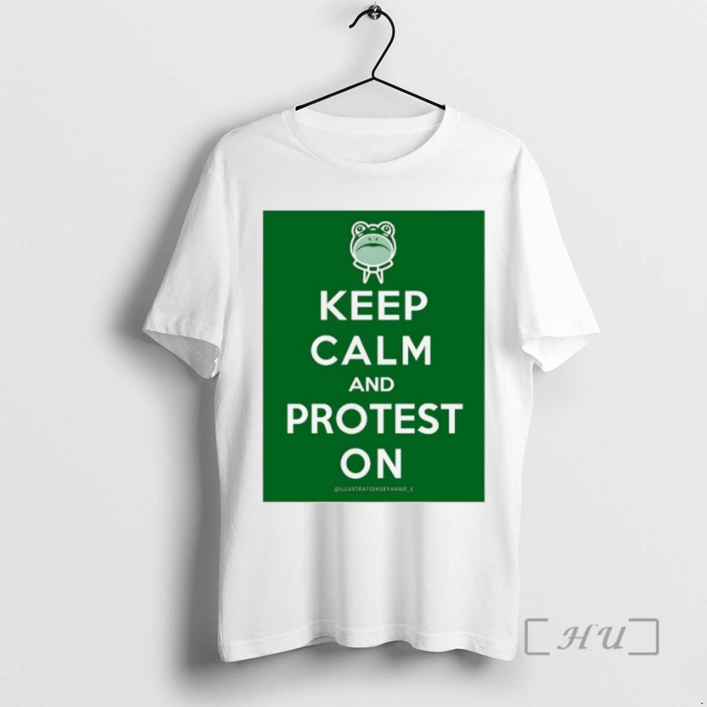 Limited Edition Frog Keep Calm And Protest On Tee Shirt Sweater