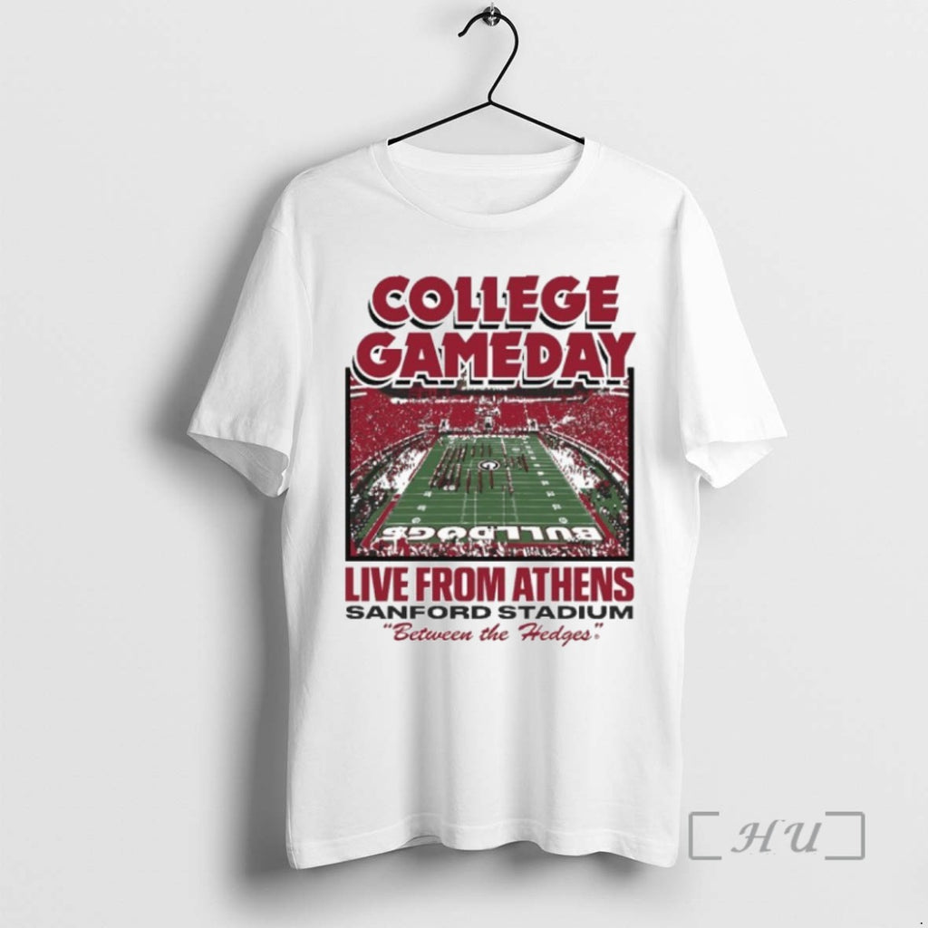 Limited Edition Georgia Bulldogs 2025 College Gameday Live From Athens Ga Tee Shirt Sweater