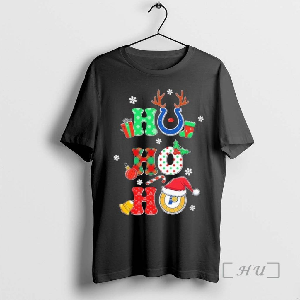 Limited Edition Ho Ho Ho Christmas Indiana Sports Teams Logo Tee Shirt Sweater