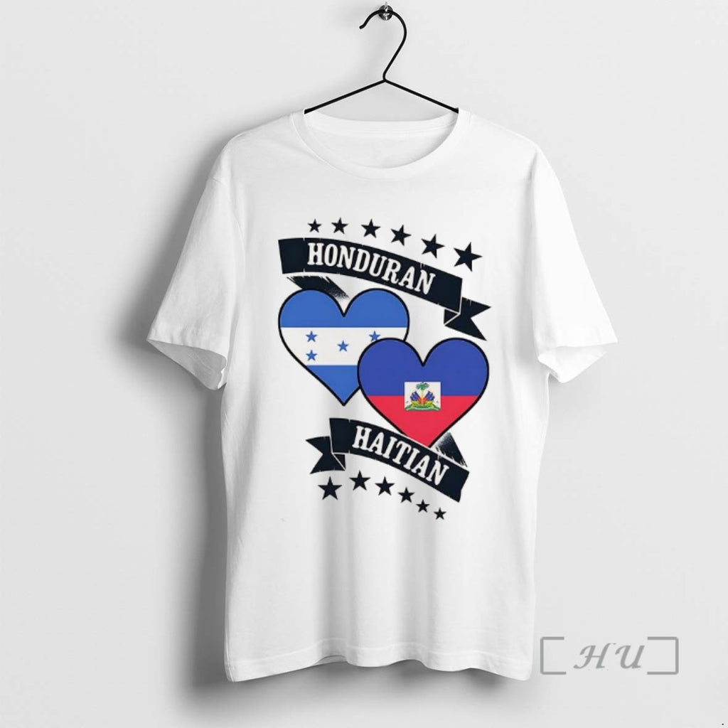 Limited Edition Honduran Vs Haitian Heart Flags Tee Shirt Sweater