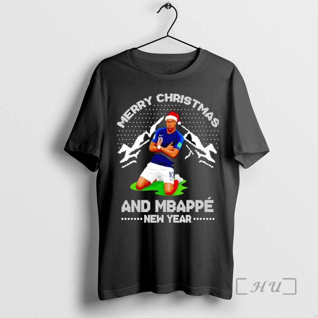 Limited Edition Kylian Mbappe Merry Christmas And Mbappe New Year Tee Shirt Sweater