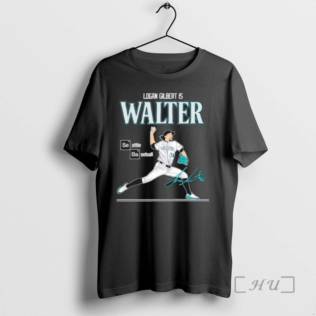 Limited Edition Logan Gilbert Is Walter Seattle Mariners Baseball Signature Tee Shirt Sweater
