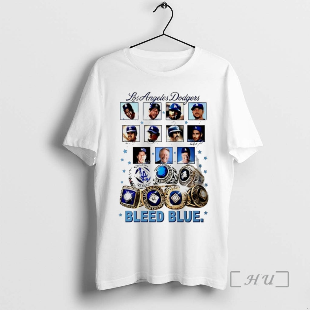 Limited Edition Los Angeles Dodgers Bleed Blue Rings Tee Shirt Sweater