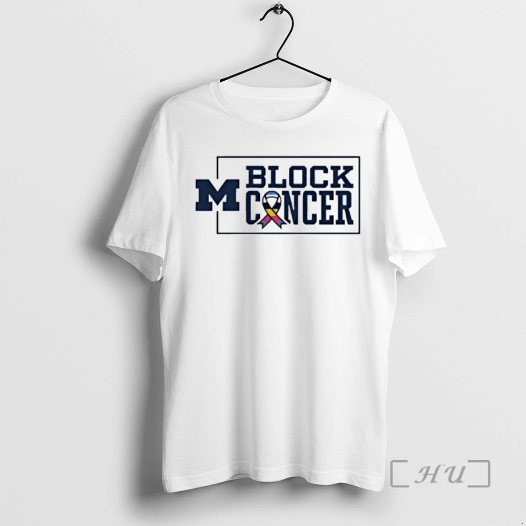 Limited Edition Michigan Football 2025 Block Cancer Tee Shirt Sweater