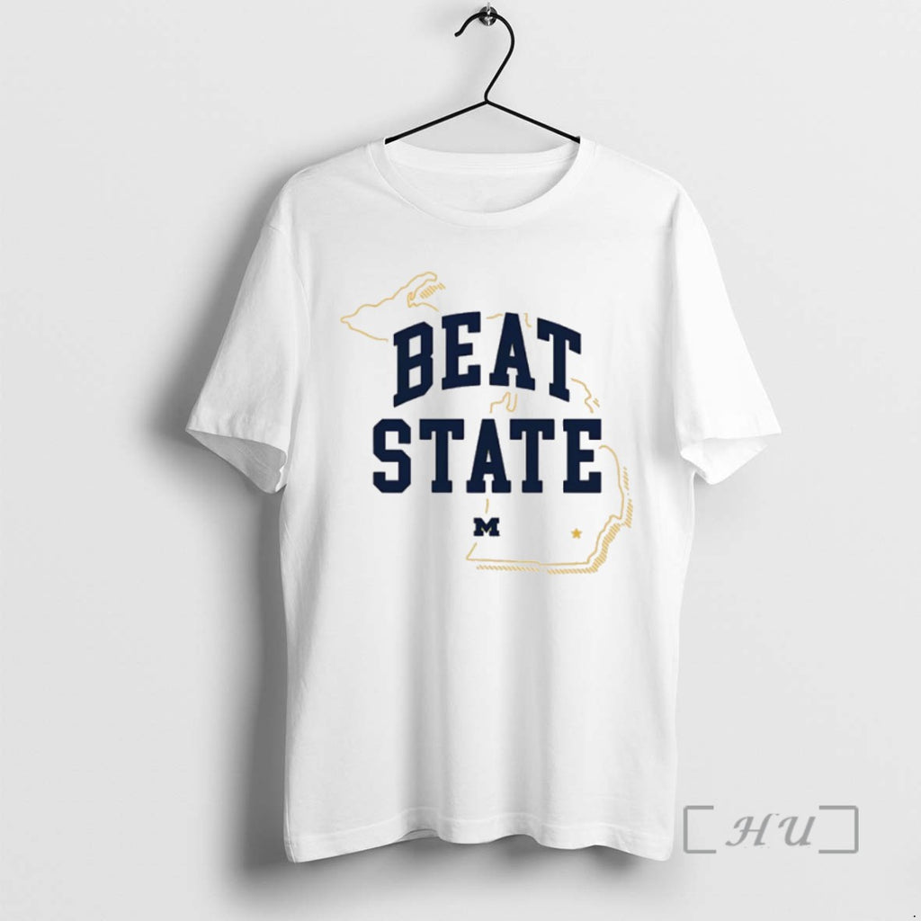 Limited Edition Michigan Wolverines Paul Bunyan Rivalry Beat State Map Tee Shirt Sweater