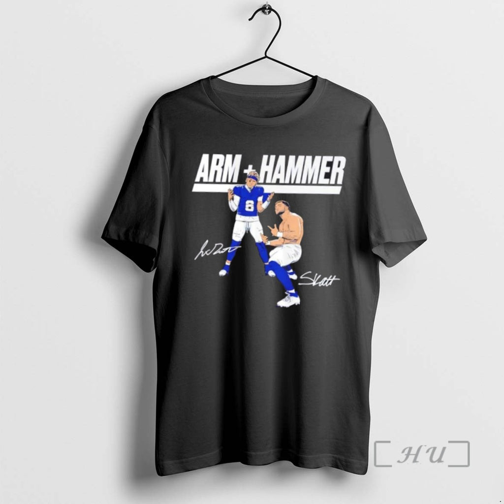 Limited Edition New York Giants Jaxson Dart And Cam Skattebo Arm Hammer Signatures
