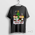 Limited Edition Texas Am Aggies X The Peanuts Merry Christmas Tee Shirt Sweater