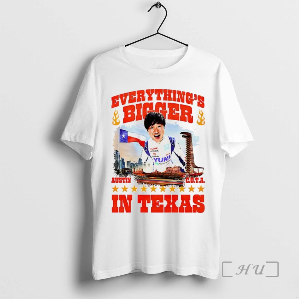 Limited Edition Tsunoda Yuki Everythings Bigger In Texas Austin Tee Shirt Sweater