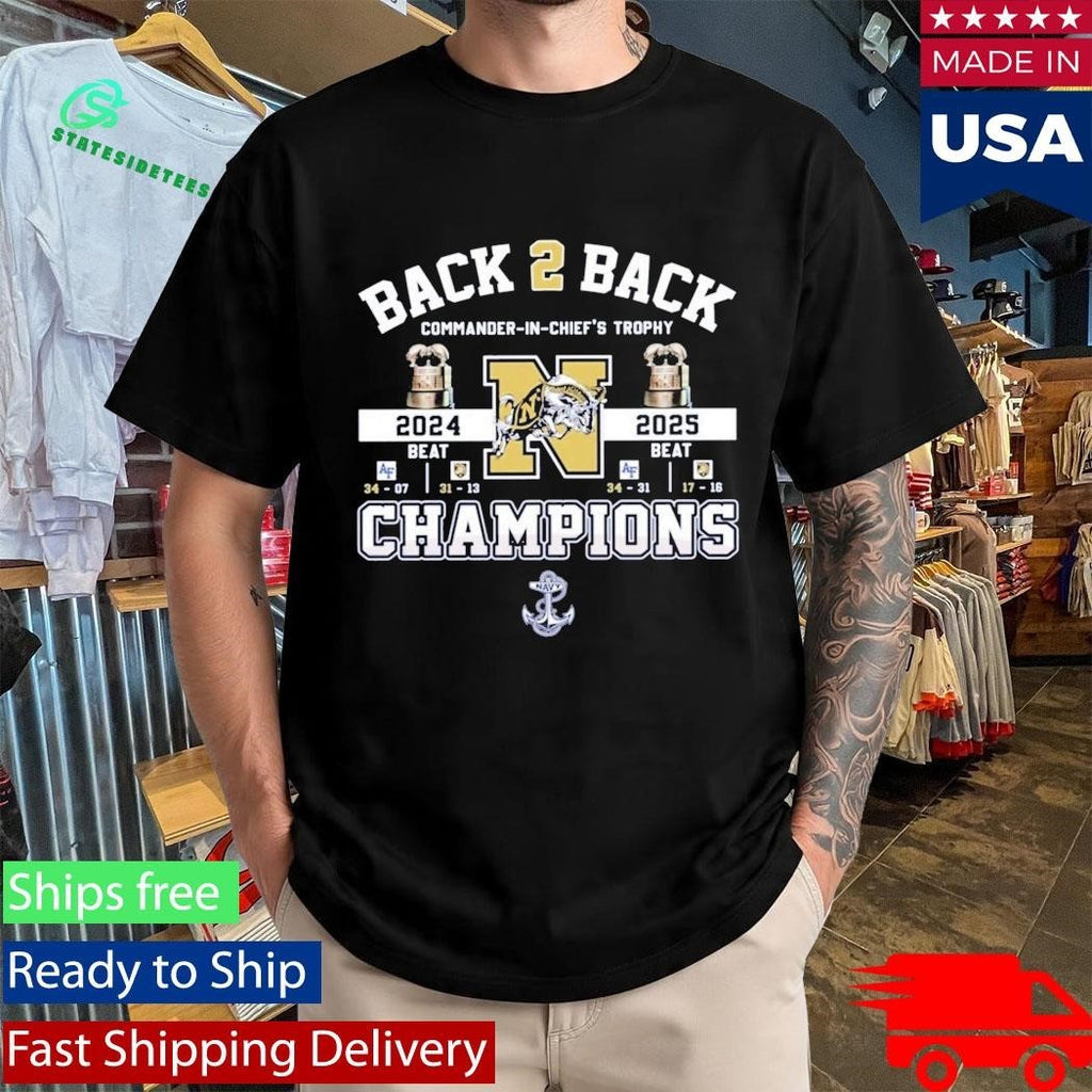 Navy Midshipmen 2024 2025 Commander in Chief’s Trophy Champions Shirt Unisex , , , Long Sleeve Tee