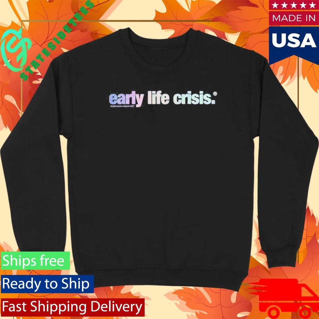 Nettspend Early Life Crisis Black Holographic Unisex , , , Long Sleeve Tee