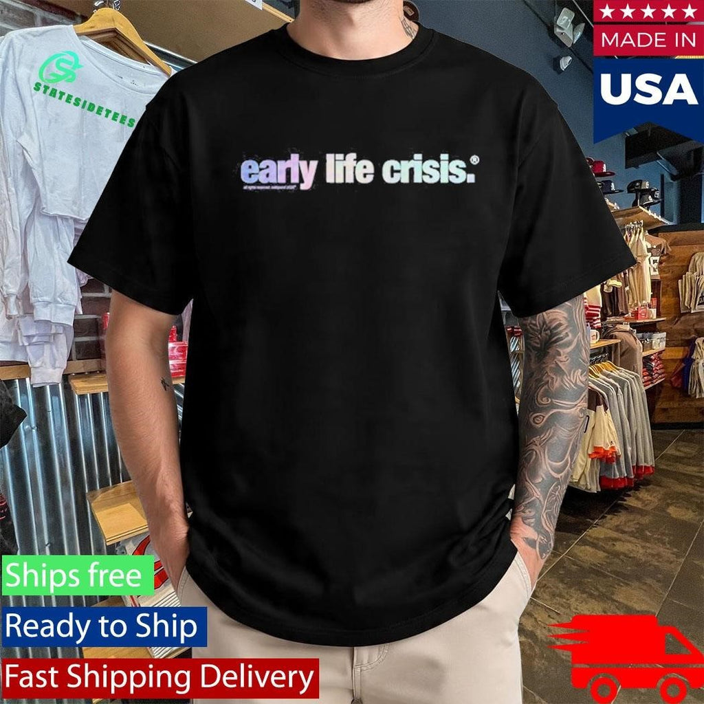 Nettspend Early Life Crisis Black Holographic Unisex , , , Long Sleeve Tee