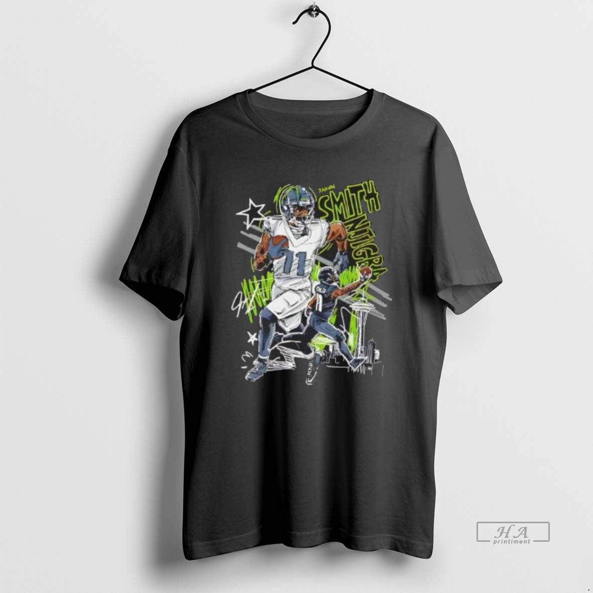 Official 6z37wsux Jaxon Smith Njigba Seattle Seahawks Scribble Signature