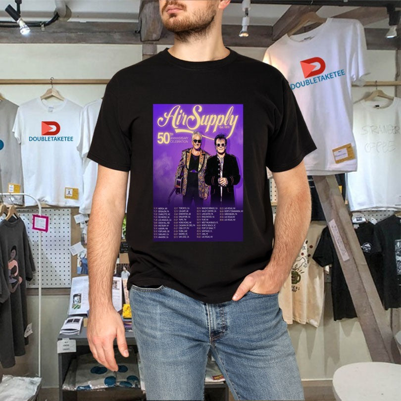 Official Air Supply 50th Anniversary Celebration Tour Dates Shirts Unisex , , , Long Sleeve Tee