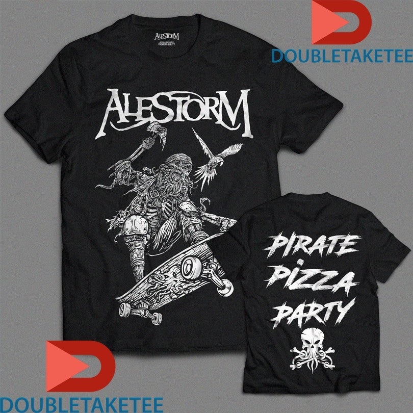 Official Alestorm Pirate Pizza Party Axe Skateboard Shirts Unisex , , , Long Sleeve Tee