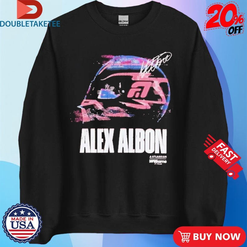 Official Alex Albon Glitch Helmet Williams F1 Shirts Unisex , , , Long Sleeve Tee