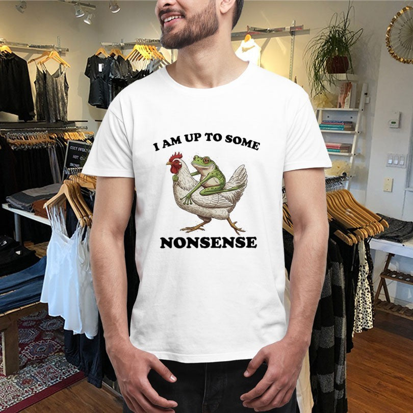 Official Am Up To Some Nonsense Frog Riding A Chicken Shirts Unisex , , , Long Sleeve Tee