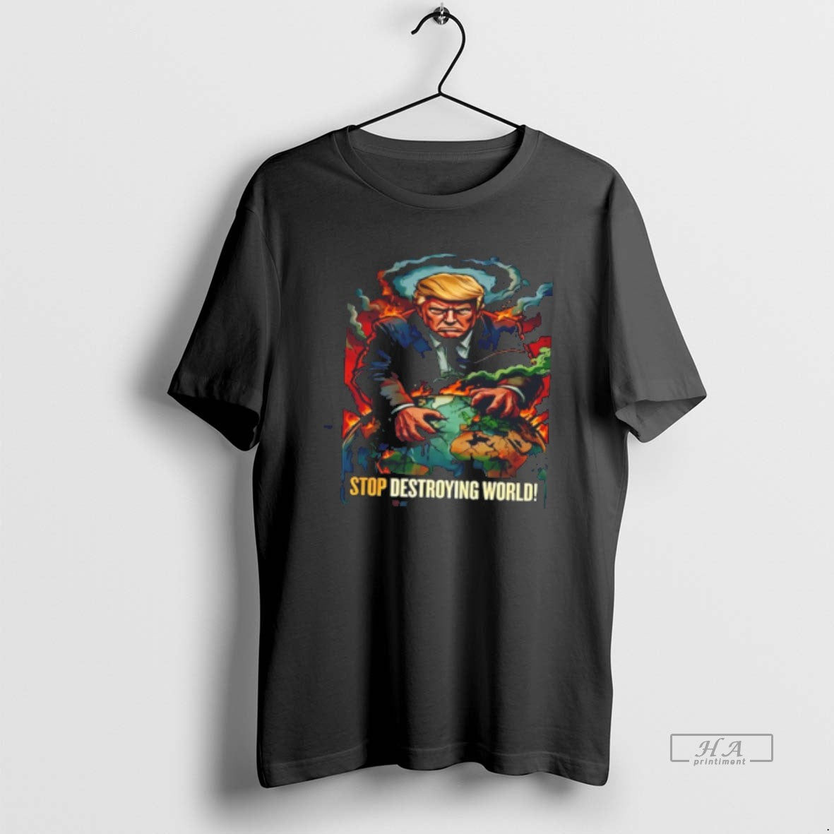 Official Anti Trump Stop Destroying World Tee