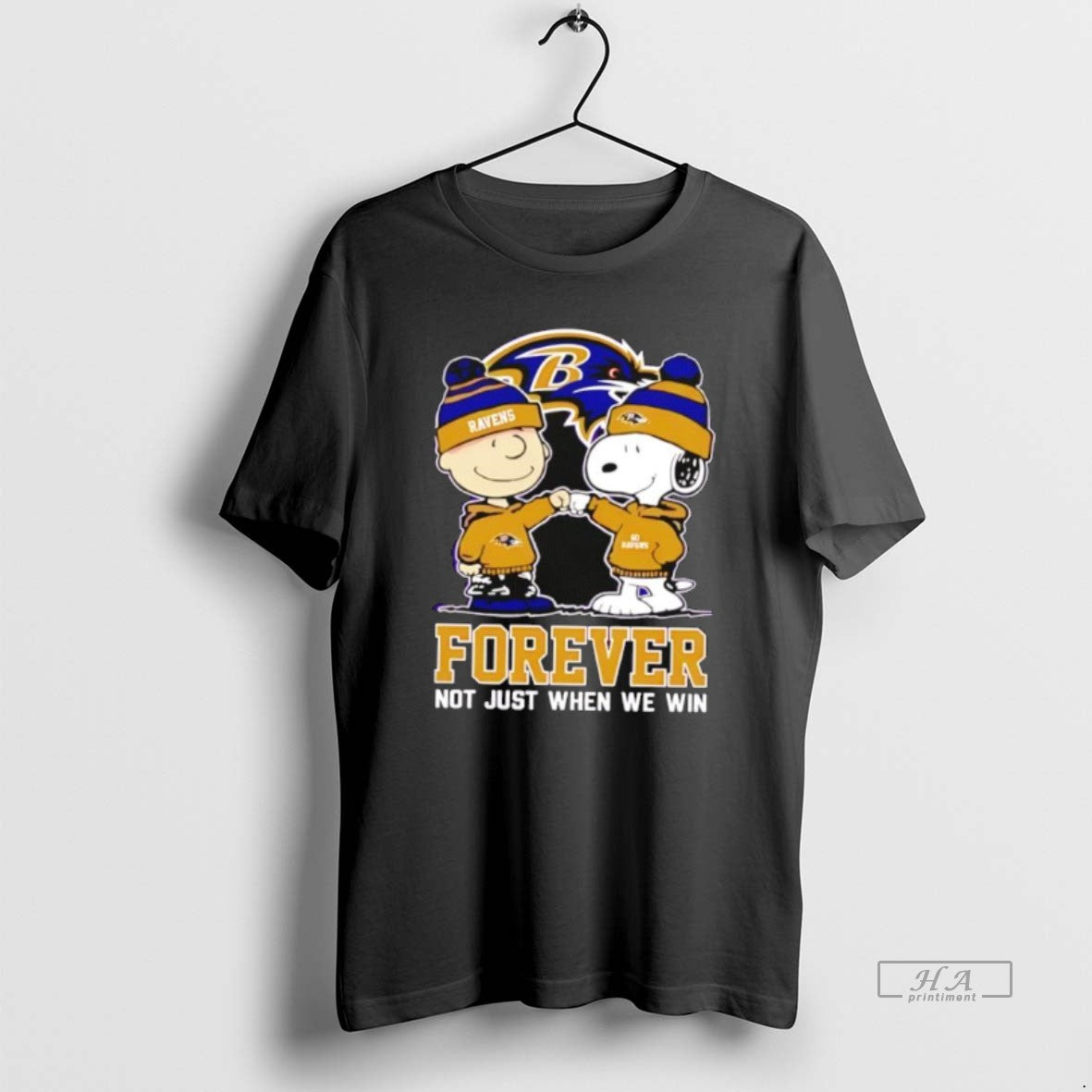 Official Baltimore Ravens Charlie Brown And Snoopy Forever Not Just When We Win