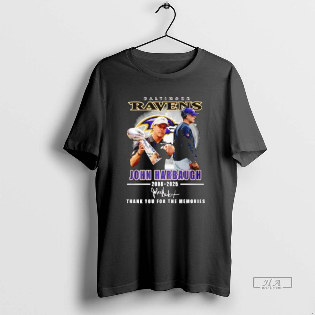 Official Baltimore Ravens John Harbaugh Thank You For The Memories Signature