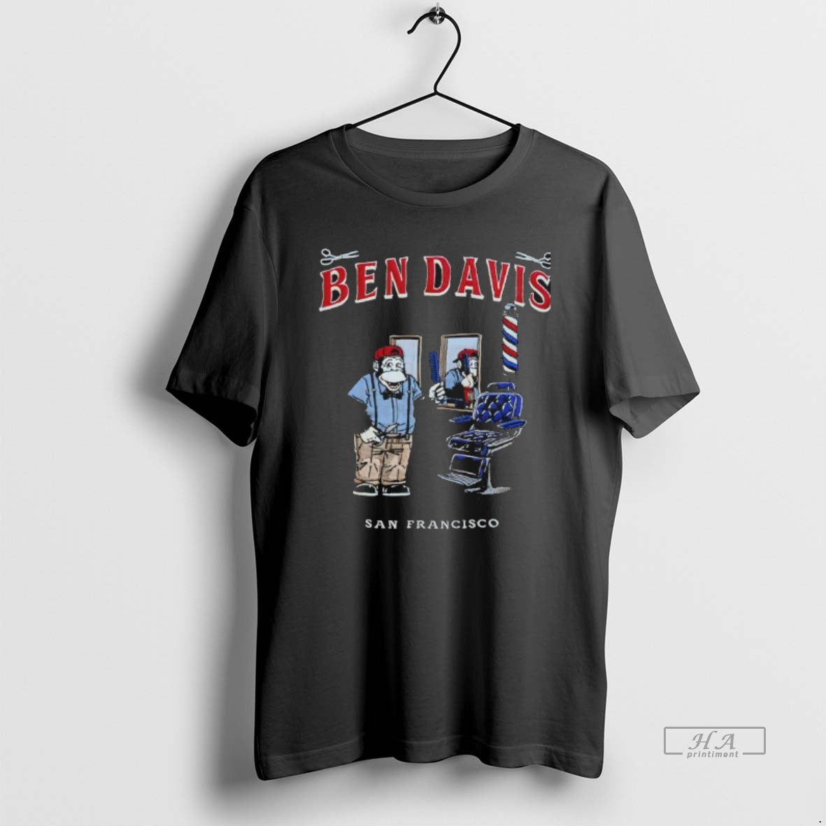 Official Ben Davis San Francisco Monkey Barber Shop Graphic