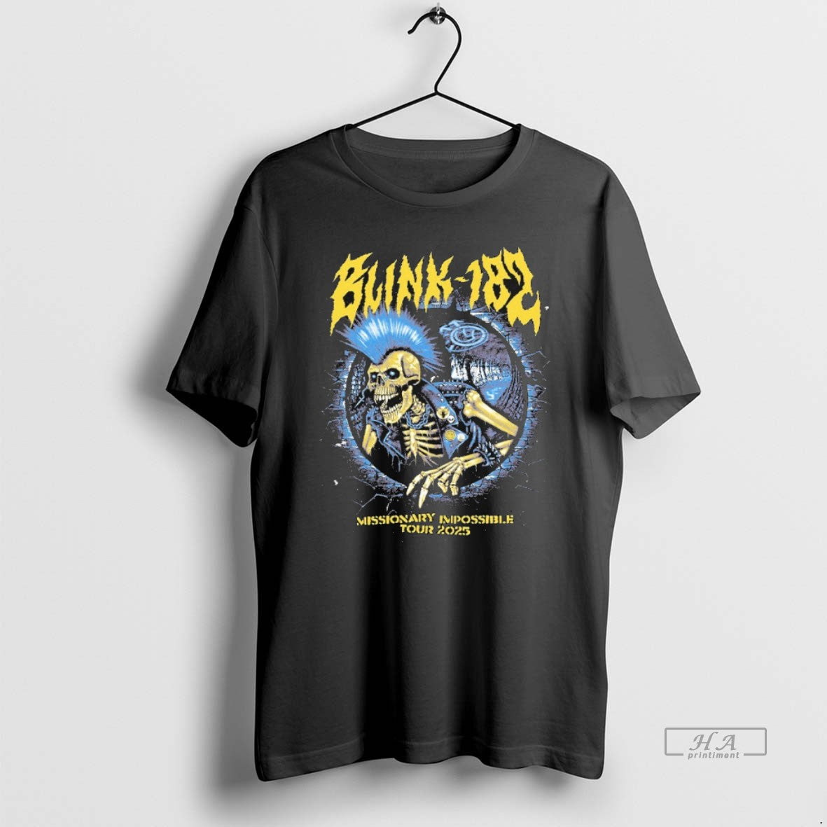 Official Blink 182 Mohawk Skeleton 2025 Tour
