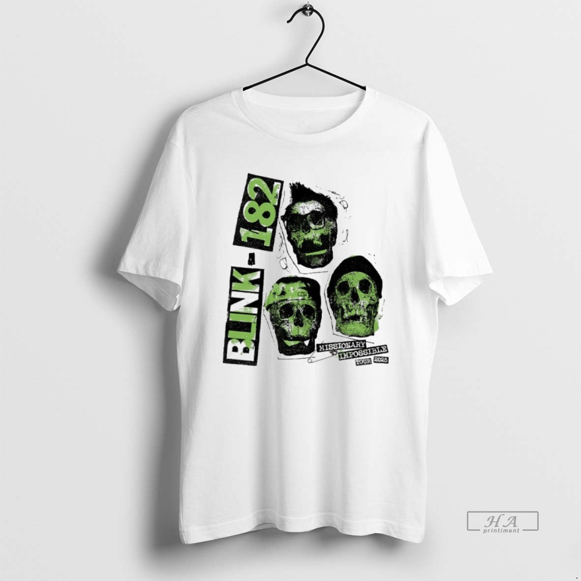 Official Blink 182 White Skull 2025 Tour