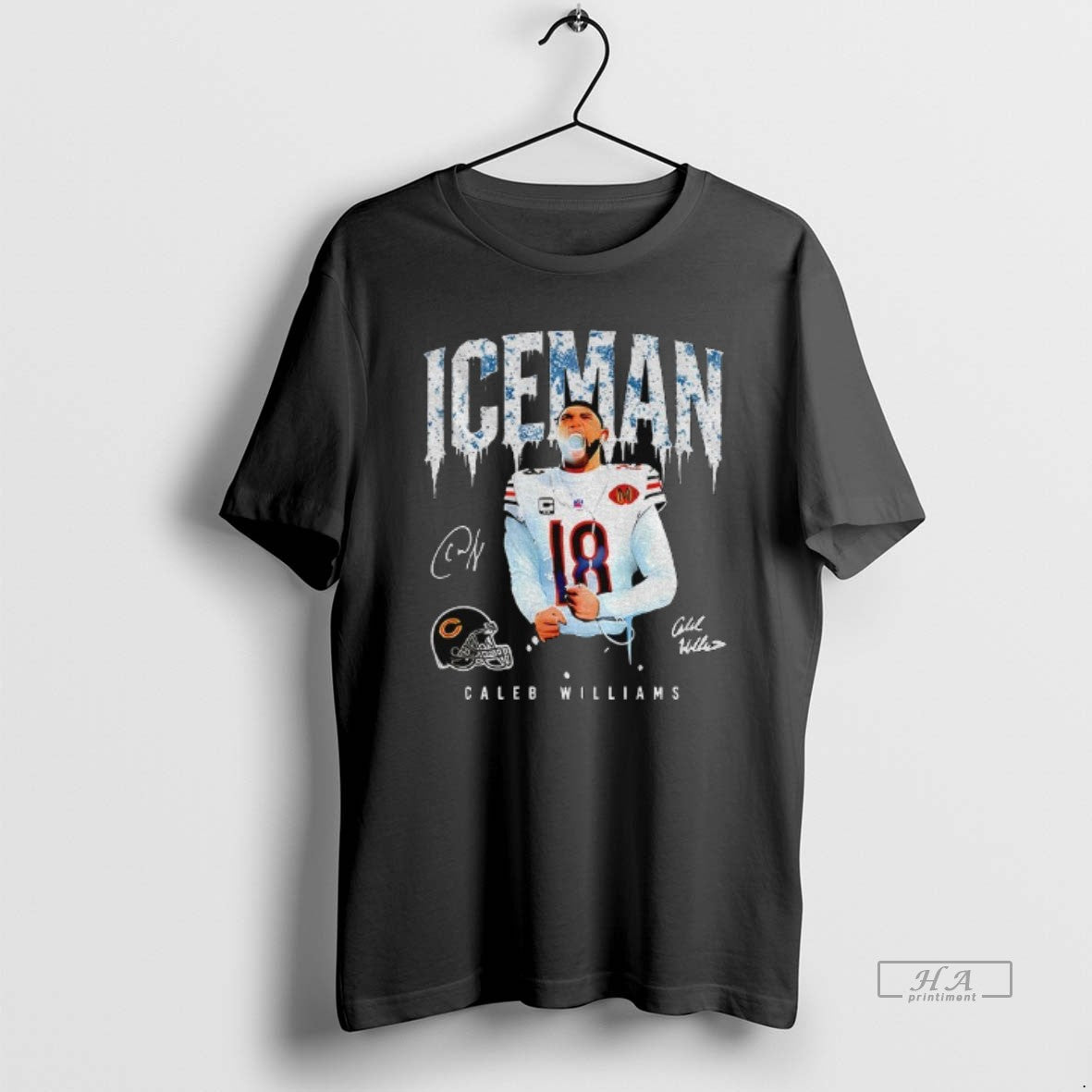 Official Caleb Williams Iceman 18 Scream Chicago Bears Football 2025 Signature