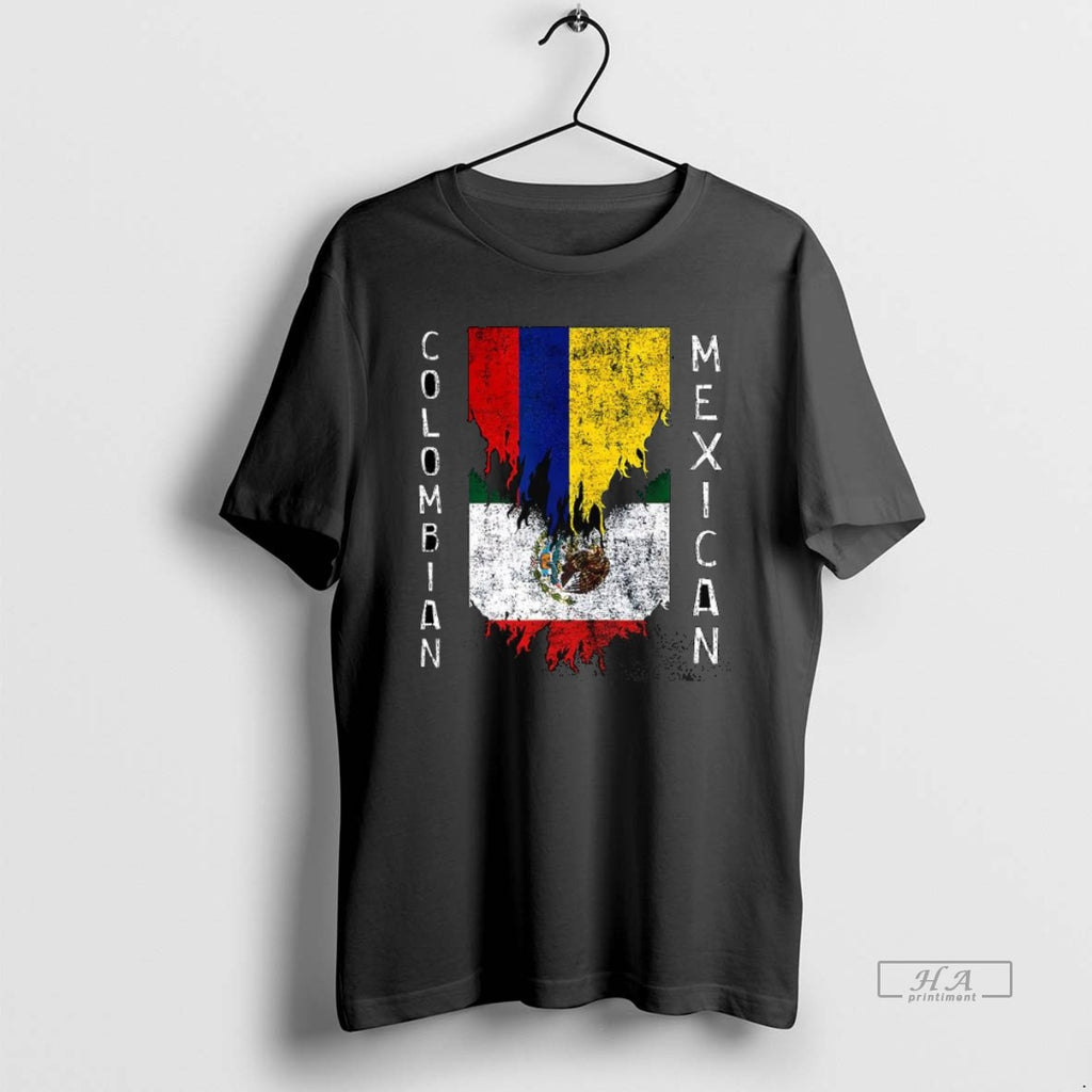 Official Colombian Mexican Flags Ripped Torn Colombia Mexico