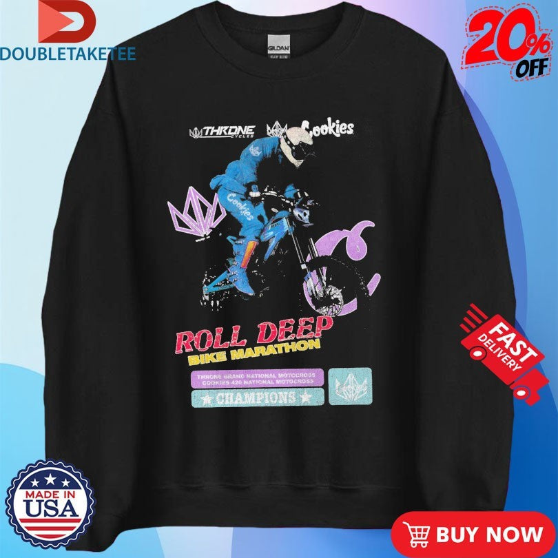 Official Cookies Roll Deep Throne Bike Marathon Shirts Unisex , , , Long Sleeve Tee