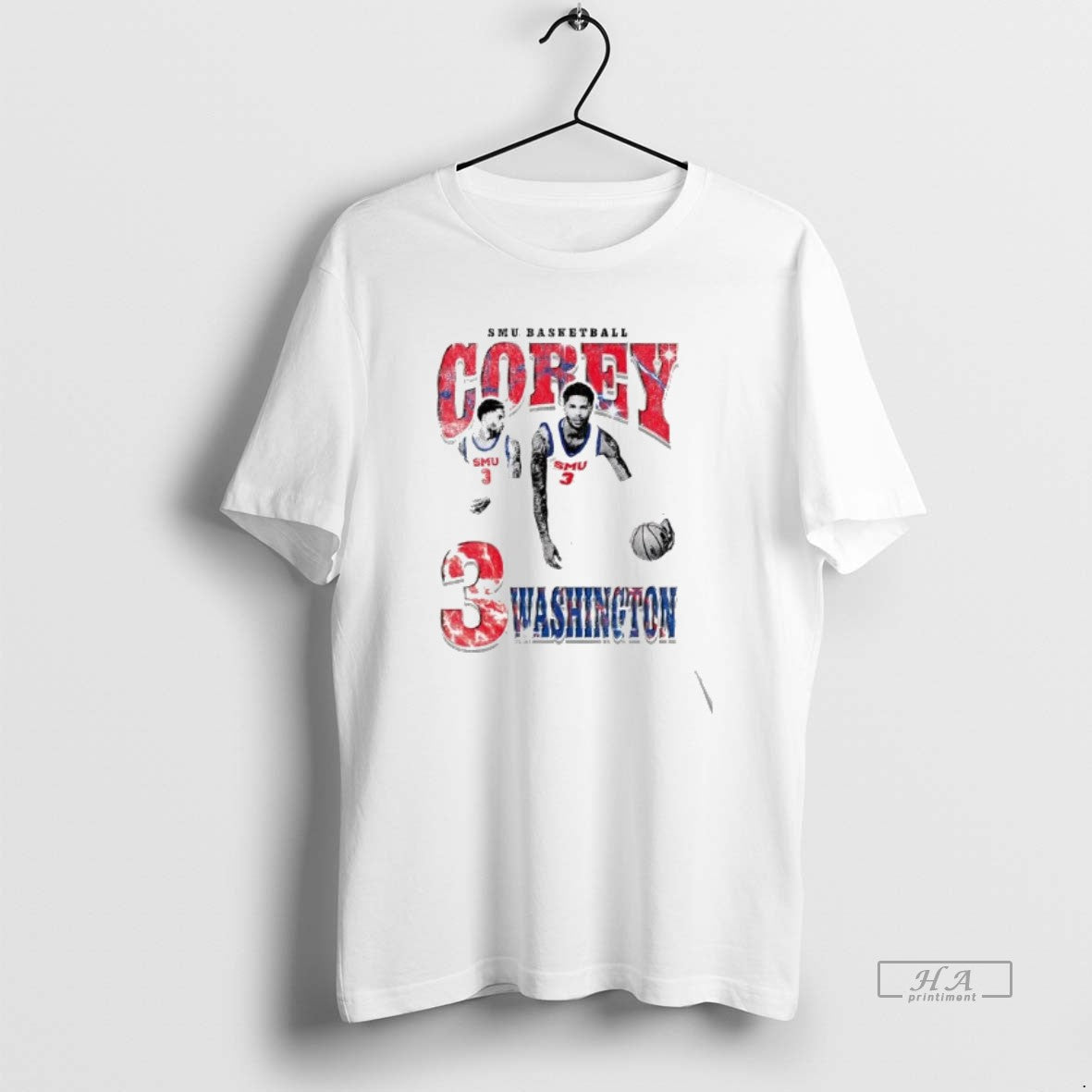 Official Corey Washington 90s Graphic Smu Mustangs