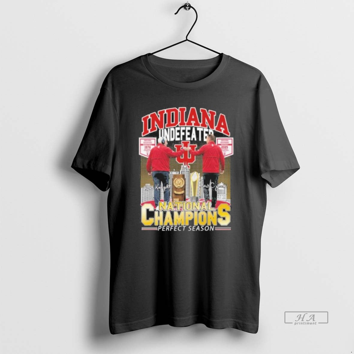 Official Curt Cignetti And Bob Knight Indiana Undefeated National Champions
