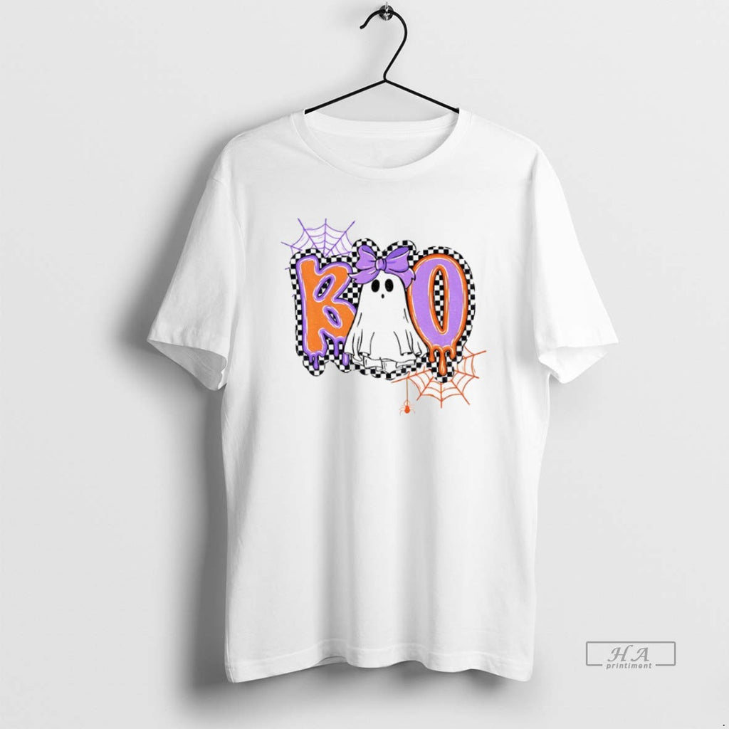 Official Cute Ghost Boo Checkered Halloween
