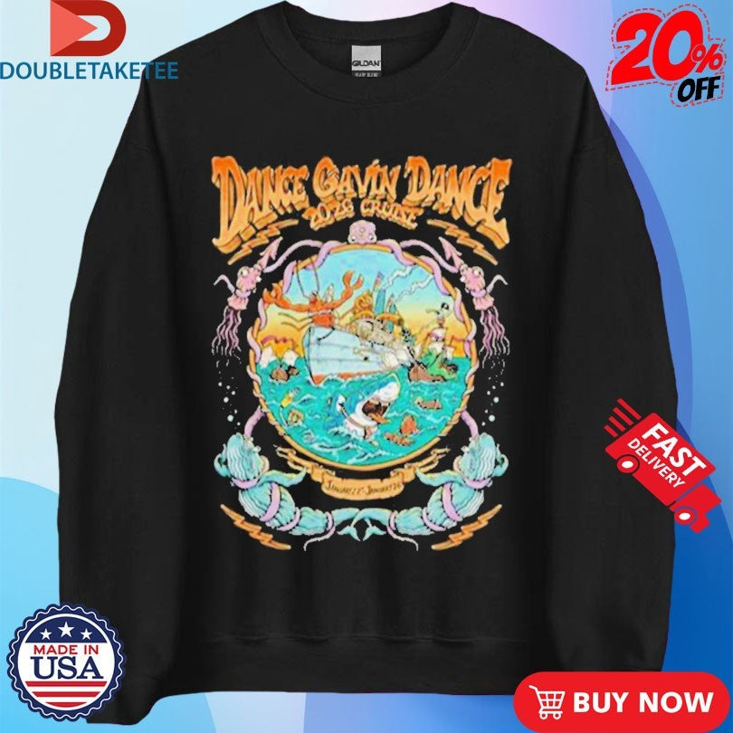 Official Dance Gavin Dance Cruise 2026 Shark Shirts Unisex , , , Long Sleeve Tee