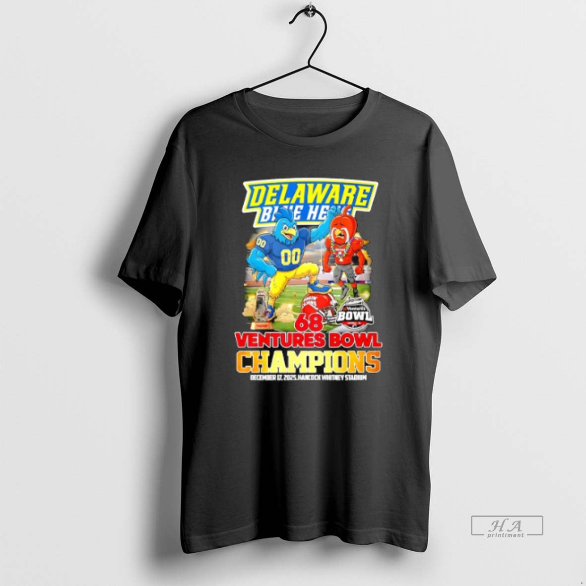 Official Delaware Blue Hens 2025 68 Ventures Bowl Champions Mascot