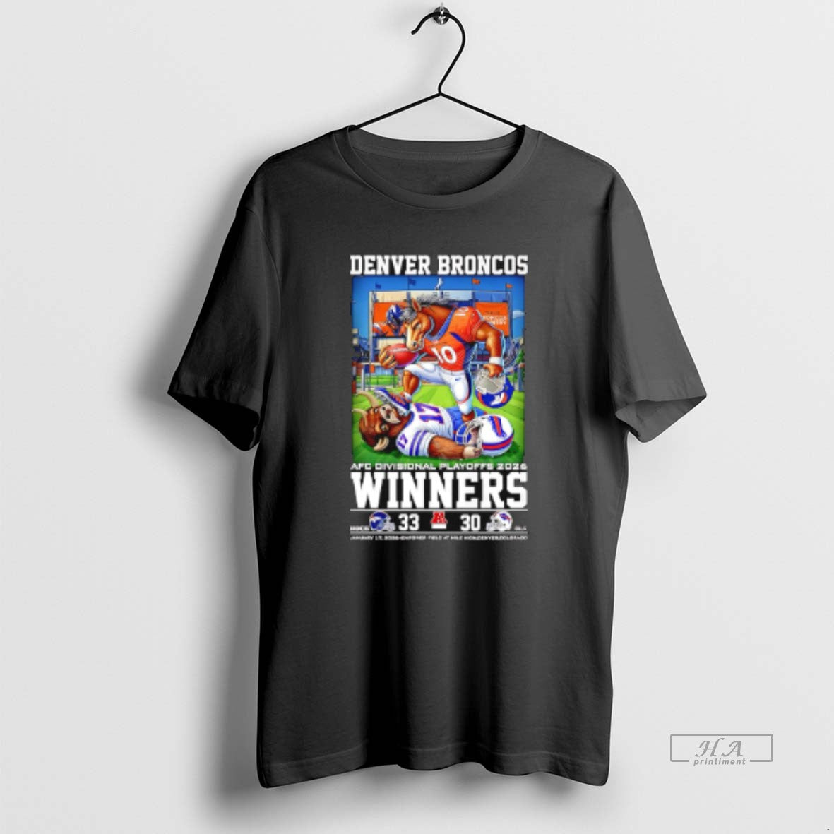 Official Denver Broncos Beat Buffalo Bills 2026 Afc Divisional Playoffs Winners Mascot