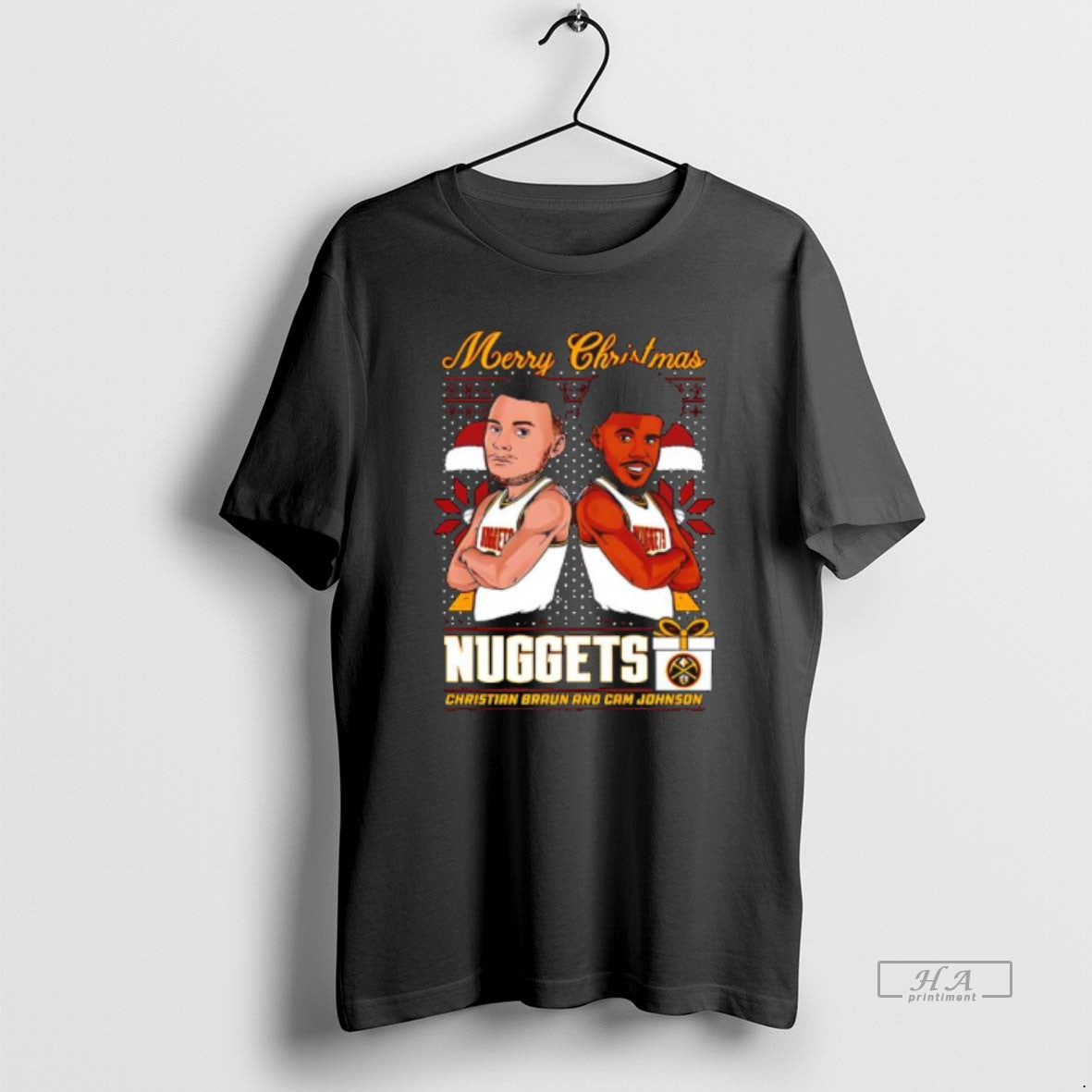 Official Denver Nuggets Christmas Braun Johnson Graphic